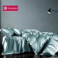 sondeson women beauty 100 silk noble bedding set luxury silky queen king duvet cover set flat sheet pillowcase quilt cover