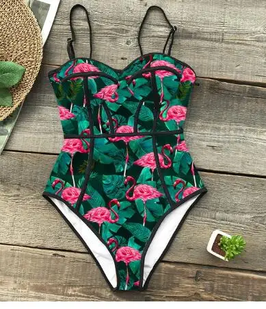 Купальник с высоким вырезом бразильский комплект бикини 2020 тропический принт