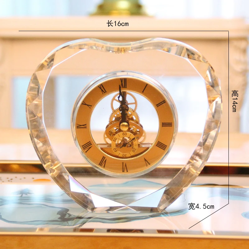 

Nordic Crystal Table Clock Luxury Creative Gold Glass Desk Clock Mechanical Gear Office Desktop Clock Zegar Desk Watch AC50TC