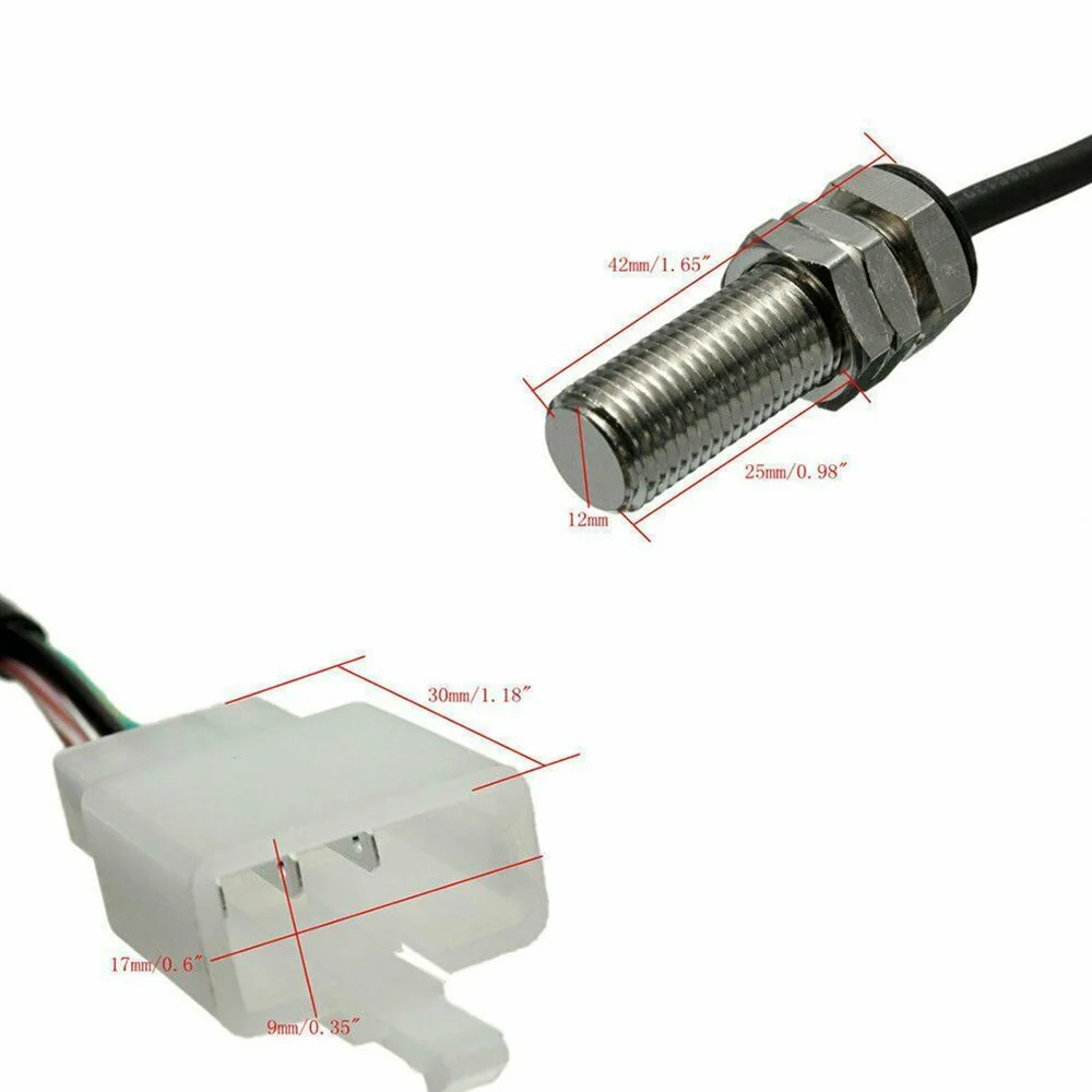 

Black Motorcycle Digital ATV Odometer Speedometer Tachometer Sensor 10x10x2cm