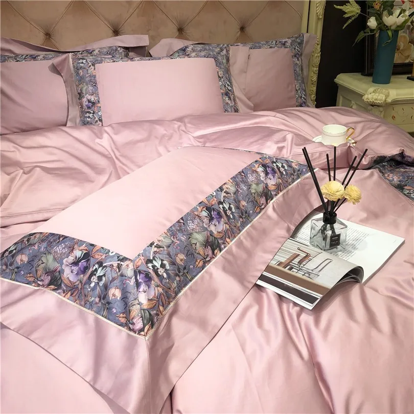 Preço Retalhos Conjunto Capa De Edredão Rainha Rei Tamanho 4 Pçs 1000tc Algodão Egípcio Brilhante Colorido Capa Edredão Com Zíper Folha Fronhas