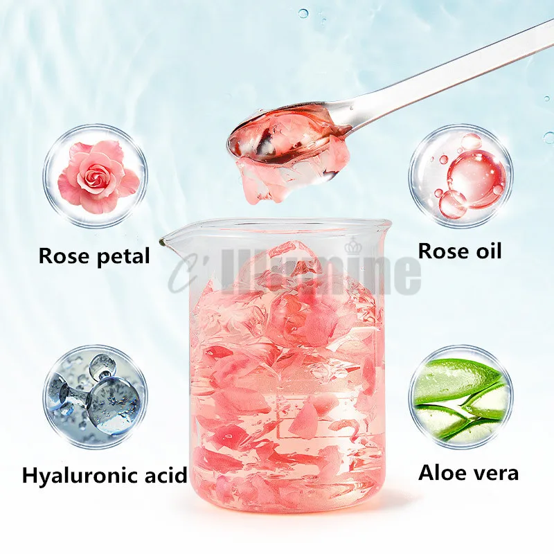 Rose Petal Gel Mask Moisturizing Nourishing Skin Care Raw Material OEM Semi Manufactured Factory Directly Supply 1kg