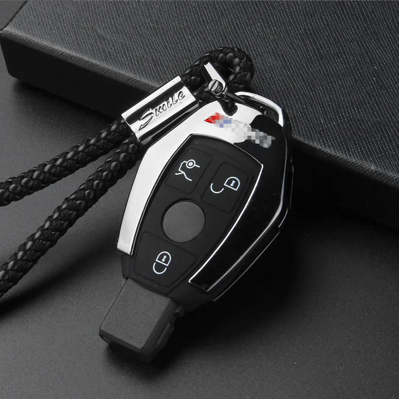 BLACK ROPE C Автомобильный чехол для ключей, брелок для Mercedes Benz W203 W210 W211 W124 W202 W204 W212 W176 AMG GLC 260 C200 CLA GLA 200, автомобильные аксессуары - Название цвета: BLACK ROPE C
