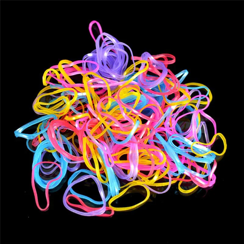 

1000pcs Mixed Colors Rubber Bands Small Circle Strong Elastic Rubber Band Girls Hair Rope Stationery Holder Band Office Supplies
