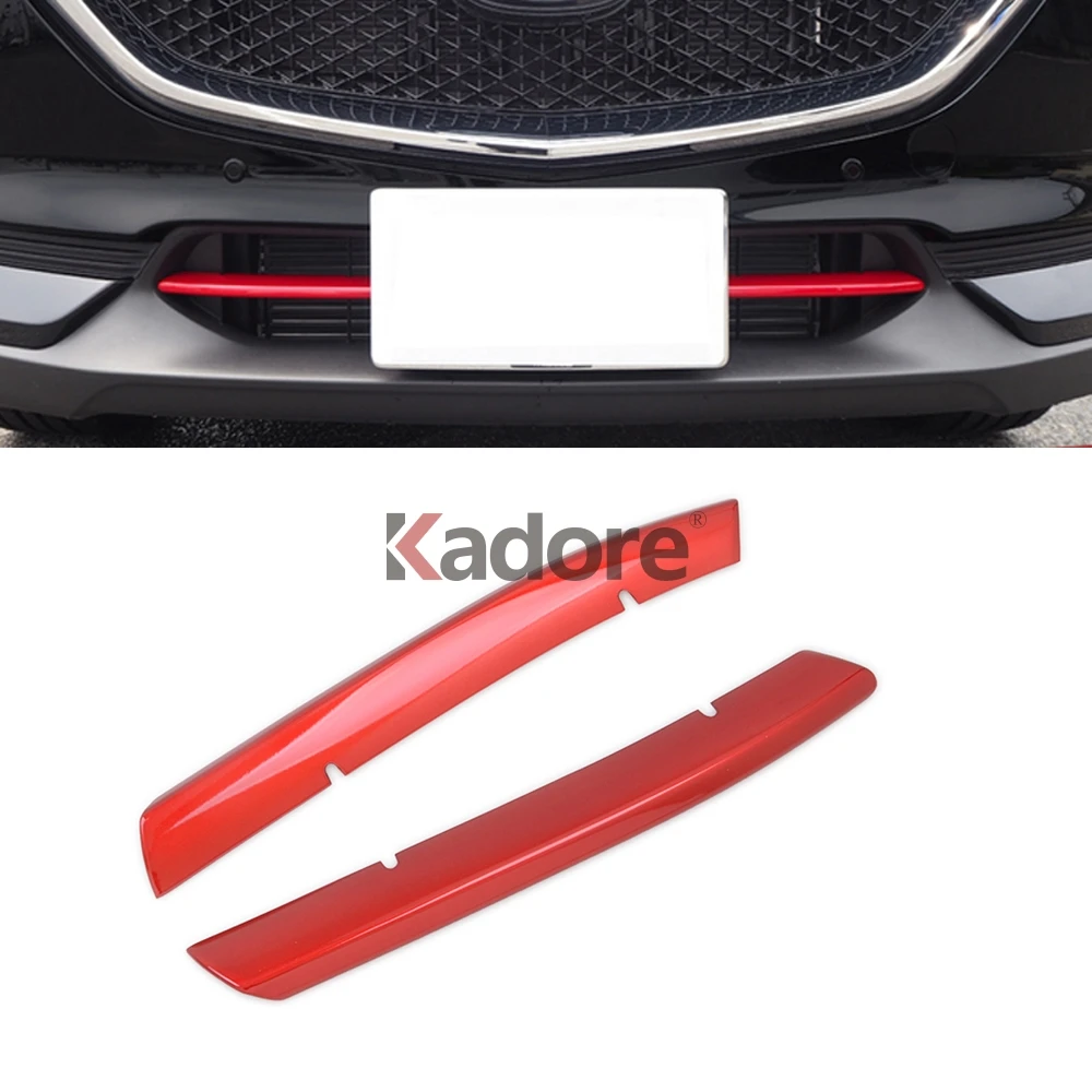 Для Mazda CX-5 CX5 KF красный ABS Хром Передняя решетка бампер накладка вставка капот гарнир автомобильные аксессуары