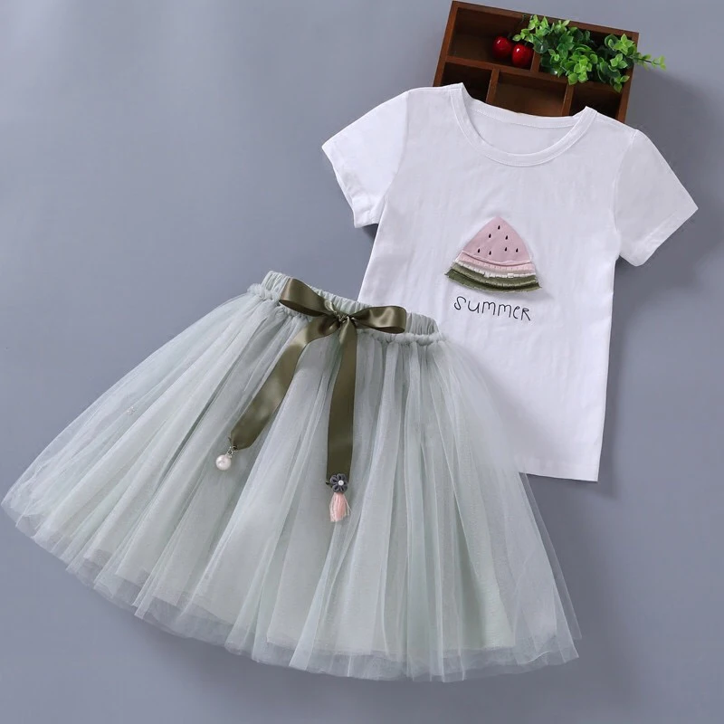 Комплекты детской одежды комплект летней для девочек топы маленьких юбка-пачка