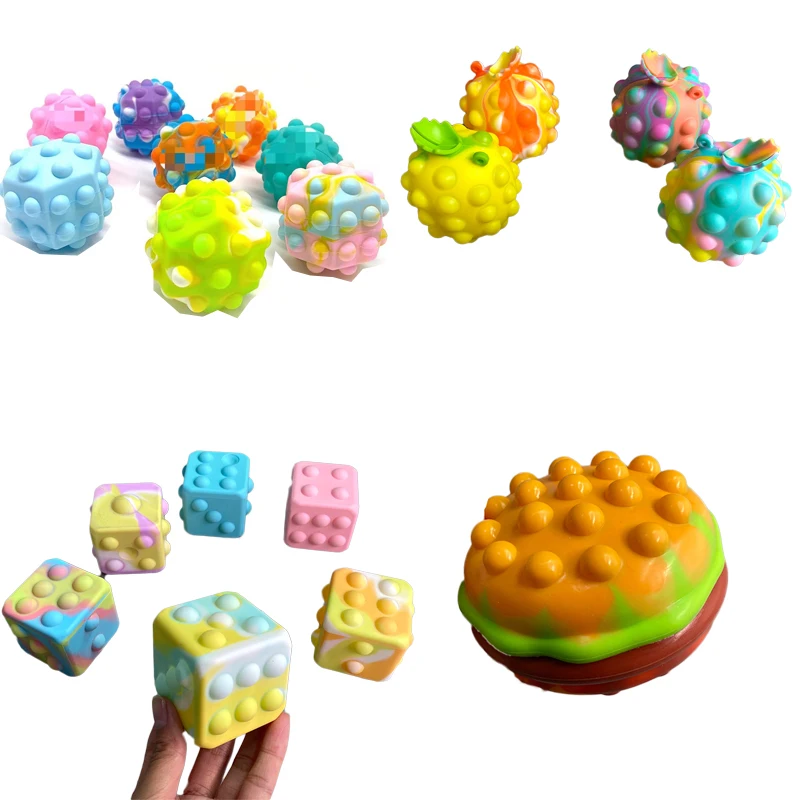 

Игрушка Pop It, силиконовый мяч для декомпрессии, популярный 3D захват, мощный пузырь, музыка, отверстие для пальцев, Радужный пазл, искусственн...