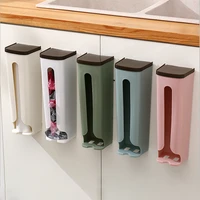 plastic garbag bag holder wall mounted trash bag storage box removable cotton pad container home kitchen bathroom accessories