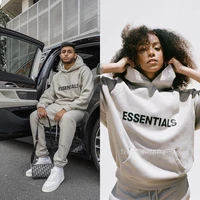 21ss couple hoodies mens pullover essentials sweatshirt loose high street oversize hoodie plus velvet silicone printed jacket