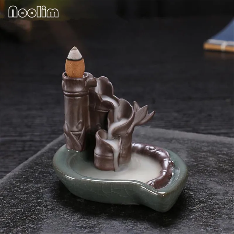 Зеленые керамические искусственные благовония в форме ракушки из бамбука | Дом и