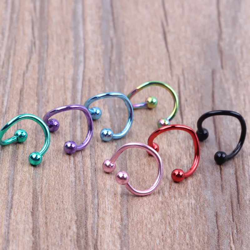 1Pair8mm спиральный хирургический стальной закрученный в спираль пирсинг для губ