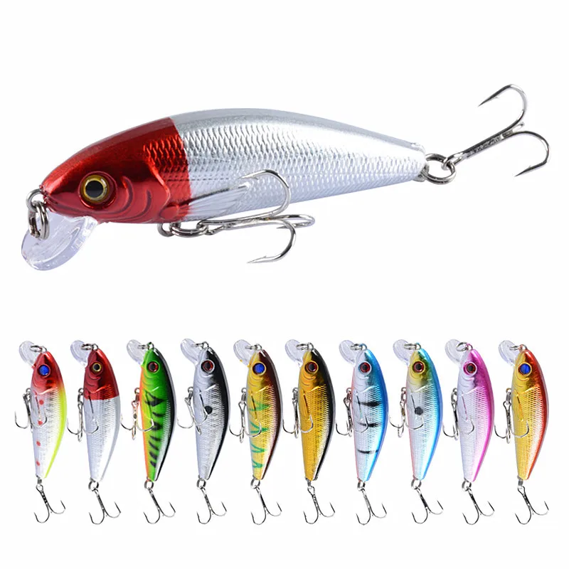 

1pcs Floating Fishing Lure Rattle Sound Wobbler Artificial Hard Bait Shallow Diving Minnow Crankbaits 7cm 8g