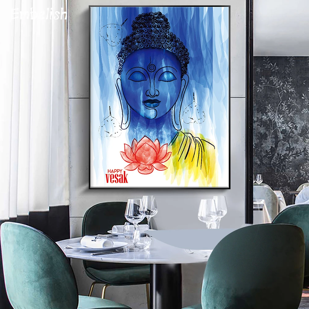 

1 Pieces Colorful Buddha Statue Modern Home Decor Wall Art Pictures For Living Room HD Print On Canvas Oil Paintings Artworks