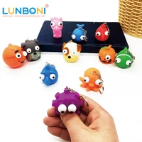 3pcs kid soft mini animal squeeze toy pop out eyes doll novelty stress relief toy keychain joking decompression funny toys aym