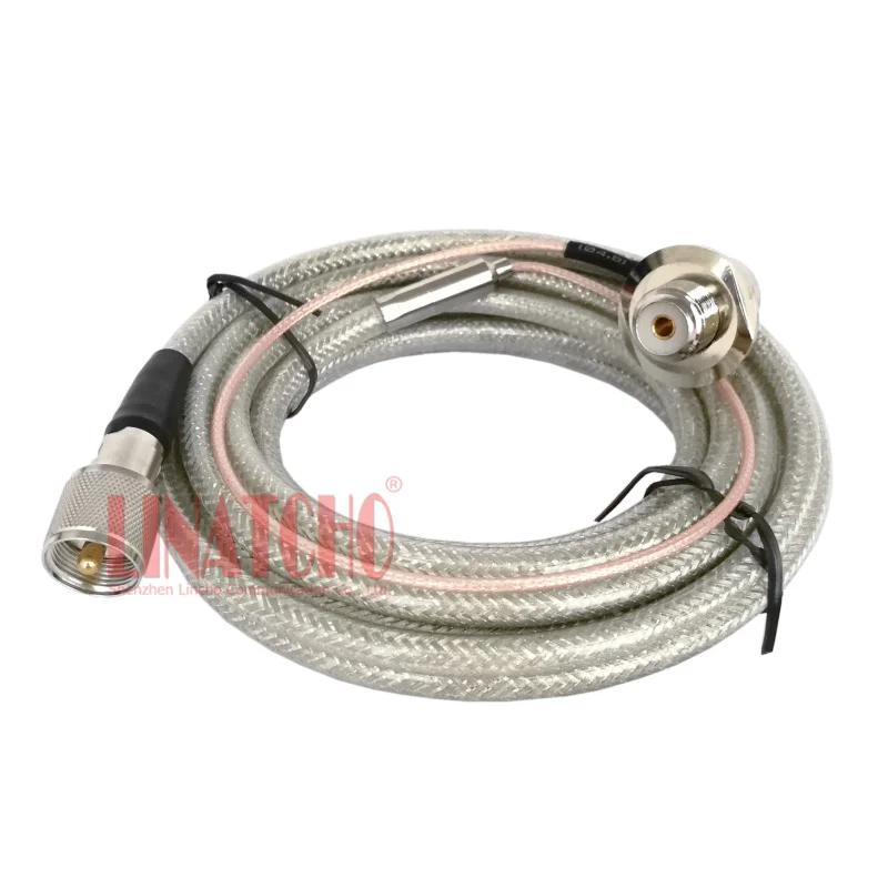 

5 meters SC-5MS 5D-FB mobile car radio antenna coaxial cable PL259 N male and right angle SO239 connector