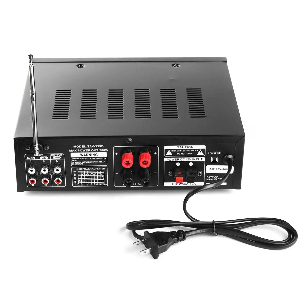 1200 Вт Bluetooth Мощный стерео усилитель HIFI УФ-метр FM 2CH USB SD караоке домашние усилители