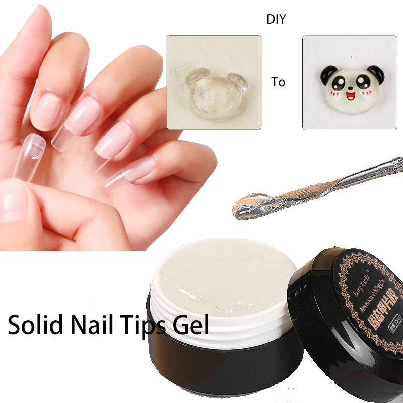

10ml Easy Stick Solid Nail Patch Gel Gummy Adhesive Bond UV Glue No-Flowing Modelling Stick Tips Clear Solid Nail Art UV Gel E8