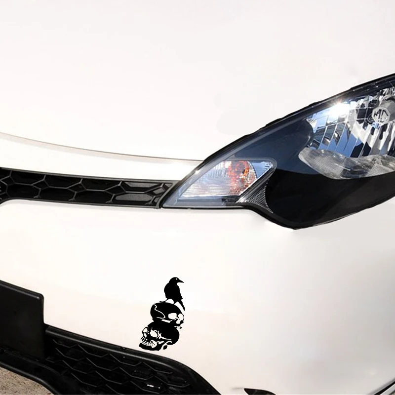 DAWASARU интересный Хэллоуин Череп Ворон Декор автомобиля стикер аксессуары винил