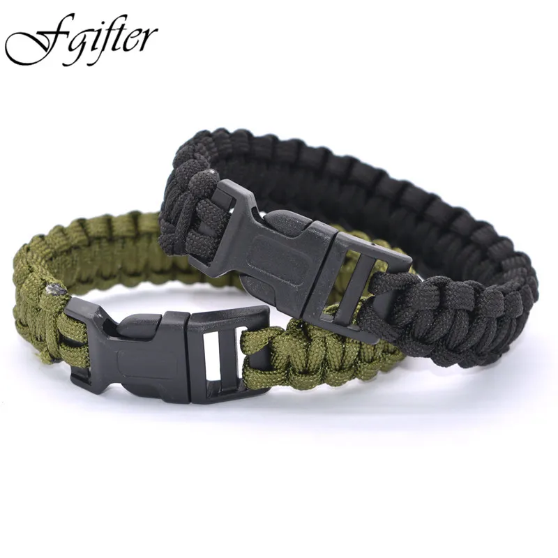 

Army Green Paracord Bracelets for Survival Camping Essential Supplies Sports Cool Women Men Bracelet