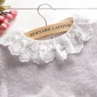 Linbaiway однотонные вышитые ложные воротники для женщин, черная, белая Съемная рубашка, блузка, украшение для половины рубашки