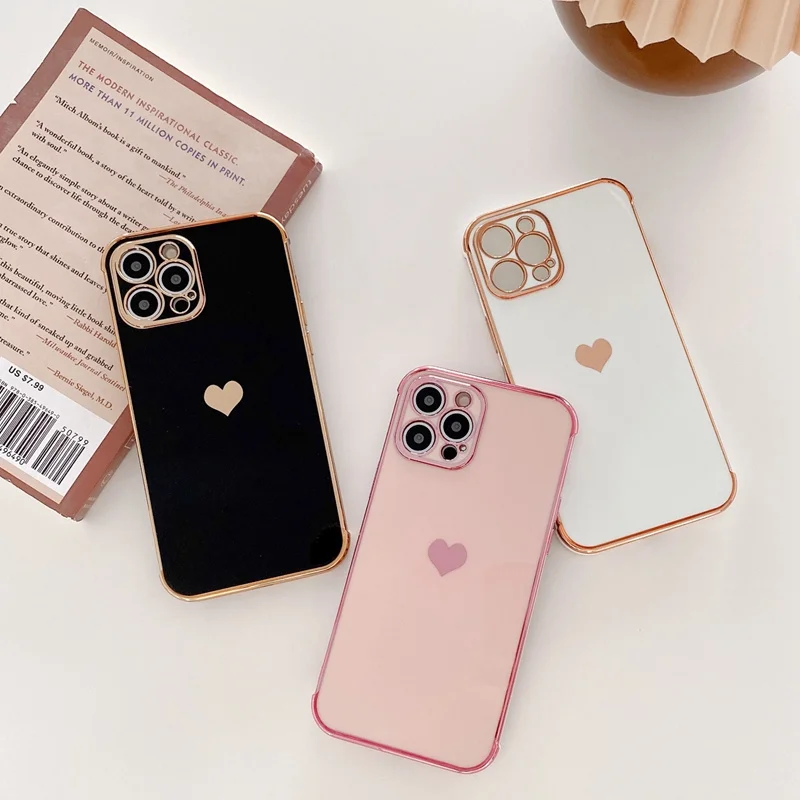 Чехол из ТПУ с сердечками для iphone 13 12 11Pro Max защитный Мини-бампер 11 XR X XS 7 8Plus Обложка