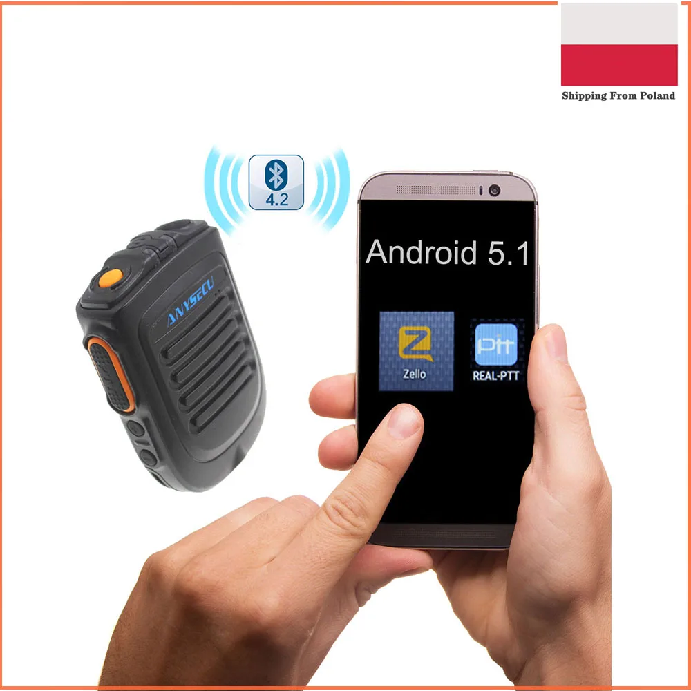 Беспроводной Bluetooth динамик микрофон Zello PTT для 4G Android система Мобильный Телефон