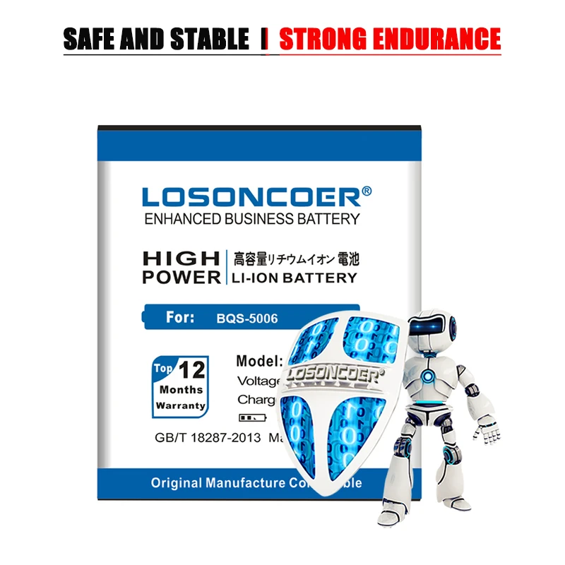 LOSONCOER 3400 мАч BQS-5006 BQS 5006 BQS5006 батареи для BQ LOS ANGELES аккумулятор + номер отслеживания |