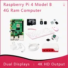 Оригинальный Raspberry Pi 4 Model B 4G Kit Pi 4 плата Micro HDMI кабель питания с переключателем чехол с вентиляторным радиатором