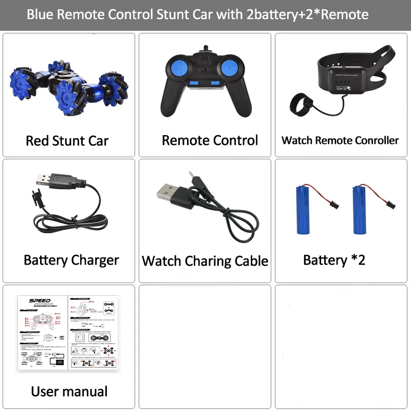 C019S Blu 2Remote 2B LH-C019S пульт дистанционного управления трюк Автомобильный датчик жестов управление RC автомобиль внедорожный автомобиль двухсторонний Вождение трюк автомобиль для детей - Цвет: C019S Blu 2Remote 2B