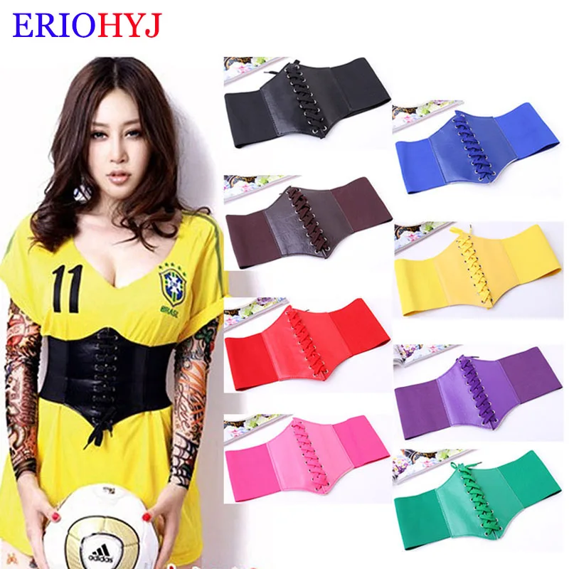 

2021 Corset Wide Belts Pu Leather Slimming Body Belts for women Elastic Waist Belts cinto sobretudo feminin ceinture femme fajas