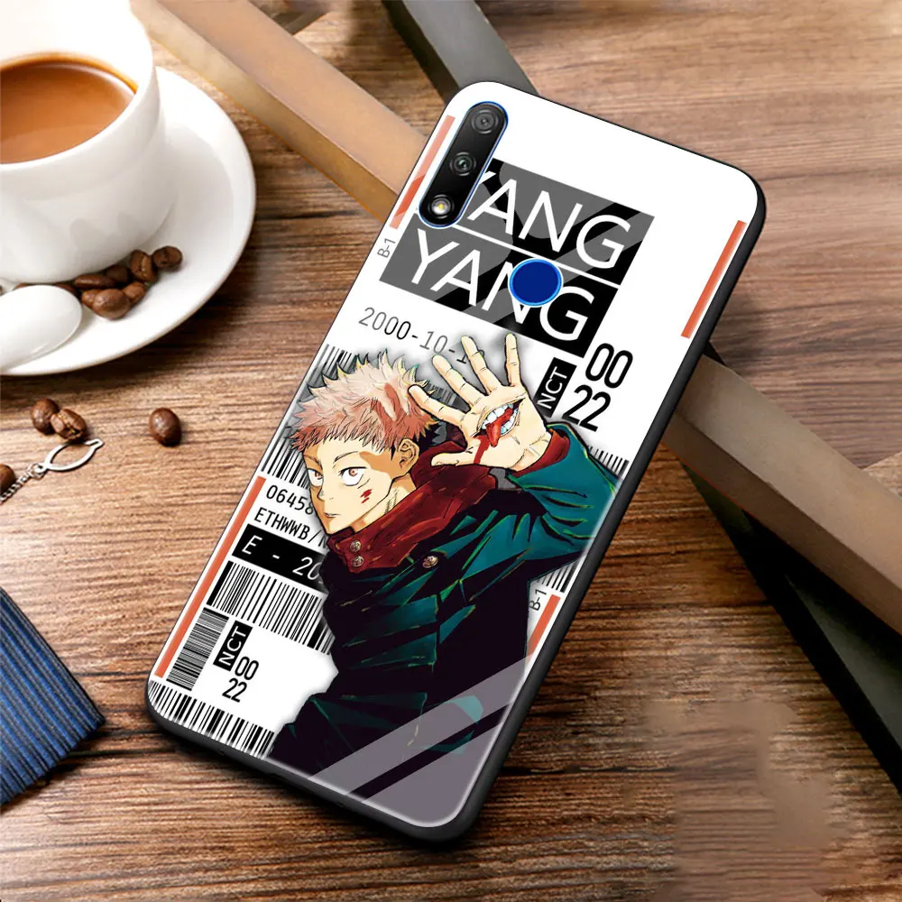 

Cartoon Anime Label Air Tickets Phone Case Cover for Honor 8X 9X Pro 10 20 30 Lite Plus Luxury Glass Soft Edge Shell Funda Coque