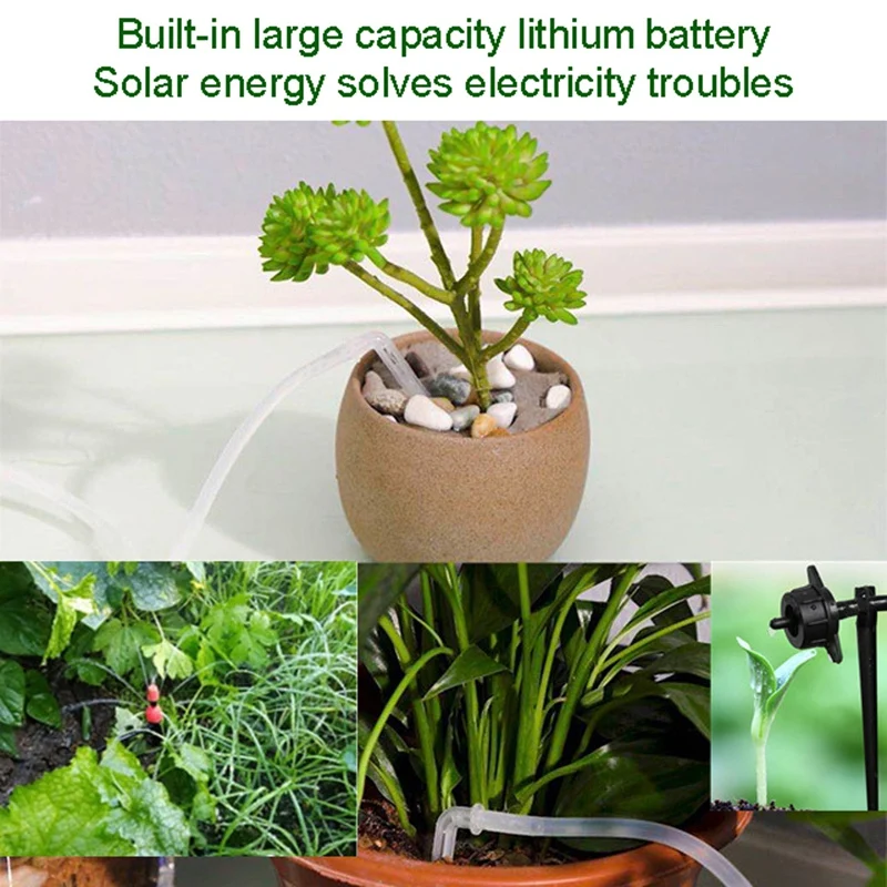 

Automatic Watering Device Solar Double Pump 24 Flow Regulator Smart Timing Drip Irrigation Atomizing Watering Device