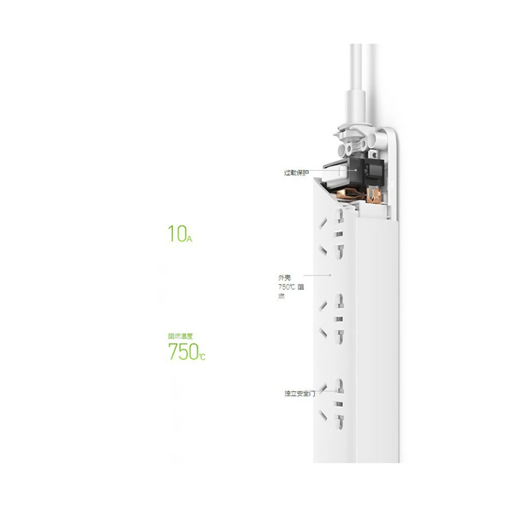 Оригинальный удлинитель питания xiaomi быстрая зарядка 3 USB с розеткой стандартная