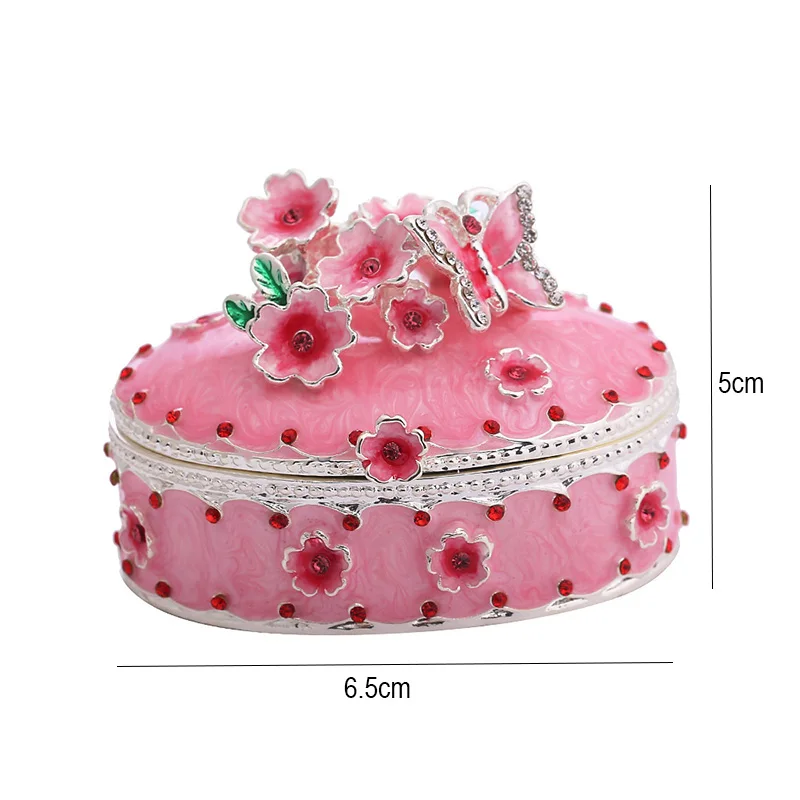 Эмаль ручной работы розовая Сакура цветной рисунок футляр для драгоценностей