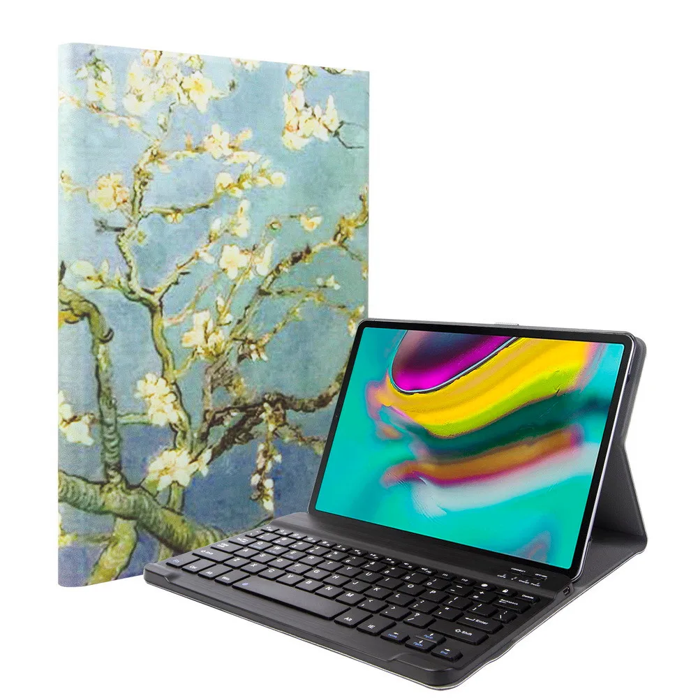Bluetooth клавиатура мультфильм печати чехол для Samsung Galaxy Tab S5e 10,5 дюймов T720 T725 модные планшеты чехол z0905