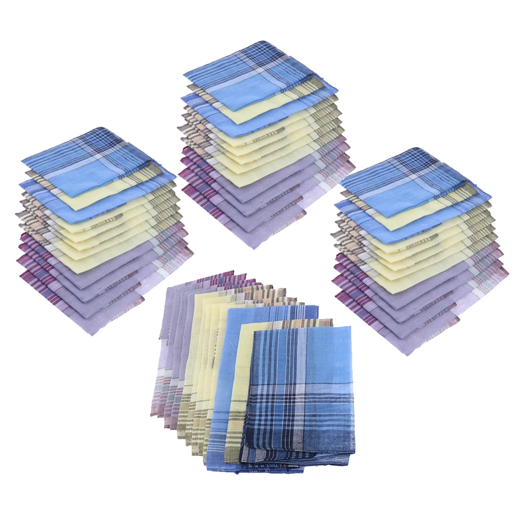 

48 упаковок, мужские Модные клетчатые носовые платки из 100% хлопка, декоративные костюмы Hanky