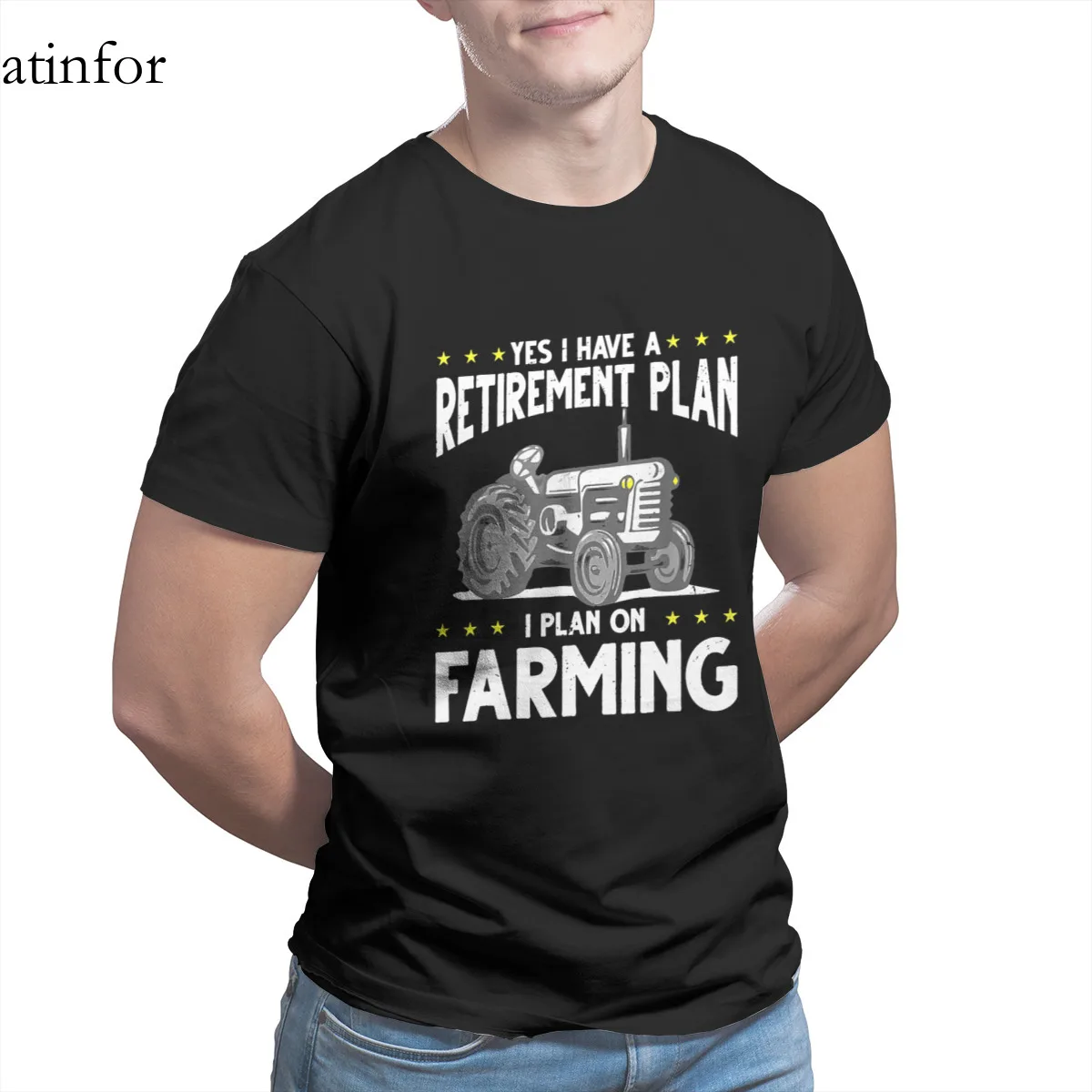 

Retired Men Farmer T-Shirt Custom Vintage Cute Graphic Tops Mens Clothes 18189
