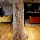 Вечернее платье с блестками и v-образным вырезом Verngo в арабском стиле, длинное платье для выпускного вечера с запахом
