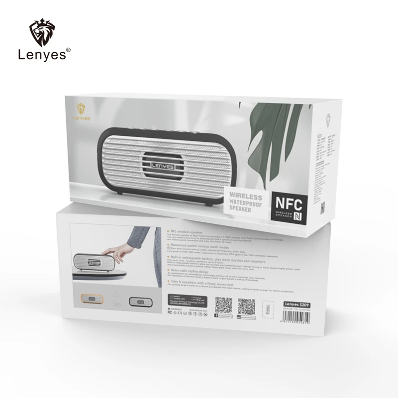 Lenyes ретро портативный Bluetooth 20 Вт динамик беспроводное подключение Открытый