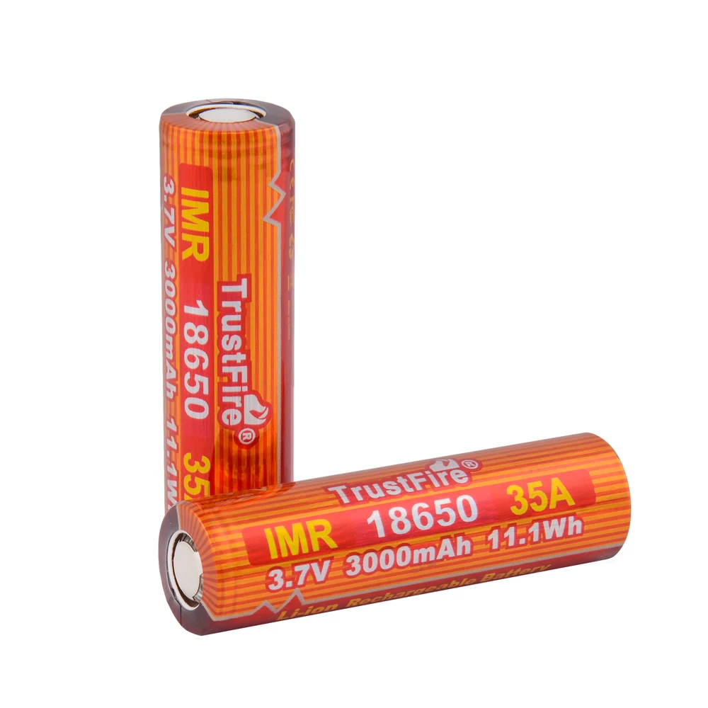TrustFire IMR 18650 35A 3 7 V 3000 мА/ч 11.1Wh Li Ion Батарея Перезаряжаемые батареи с предохранителем