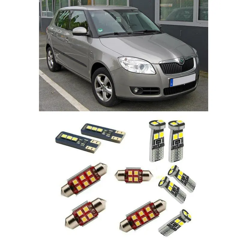 

Car Accessories Car Led Interior Light Kit For skoda Fabia 2 mk2 2007 - 2014 Error Free White 6000K Super Bright