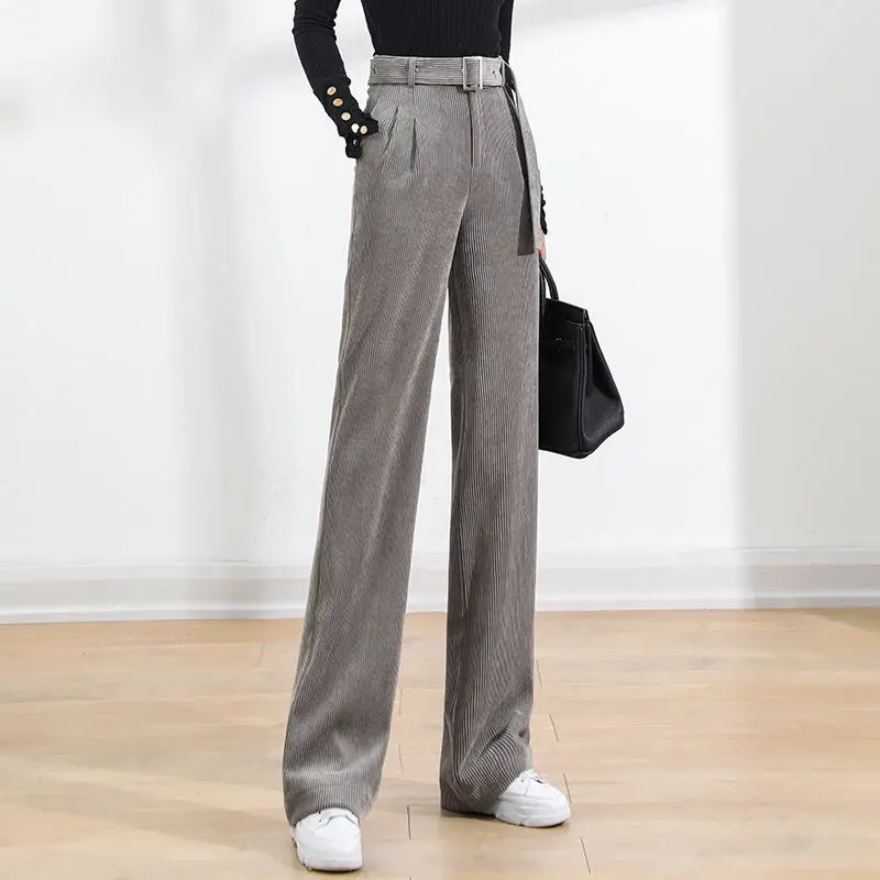 

Tall waist drape wide-legged pants female loose show thin drag straight canister age season, the new fashion leisure wear pants