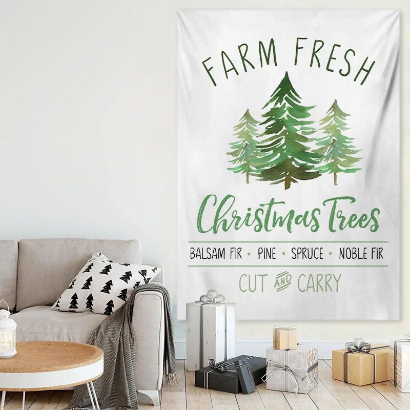 Гобелен в скандинавском стиле Рождественский праздник дерево ткань дверь