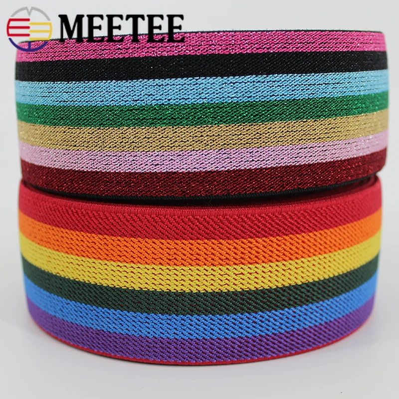 2 метра 50 мм золото серебро полоса эластичная лента пояс обувь для одежды резинки