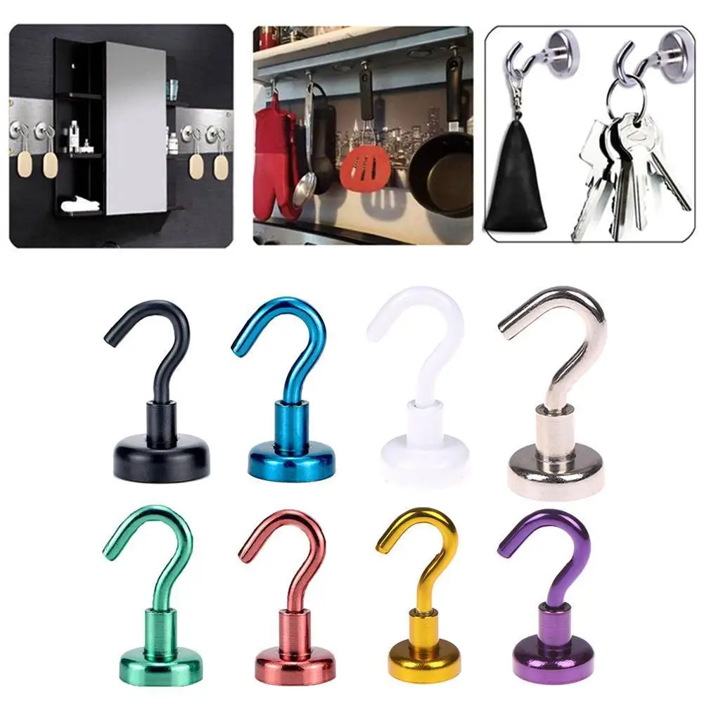 

1Pcs Powerful Magnetic Hanging Hook Magnet Holder Key Hook Pulling Magnet Force 8kg Hook N1Z8