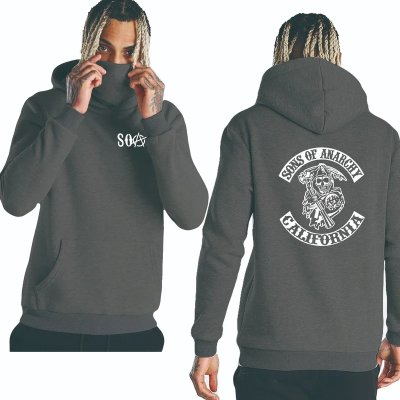 

2021NEW Fashion Men's Hoodie SOA Sons of anarchy the child Solid color Fashion Skeleton cotton Cotton wool hoodie Men's to