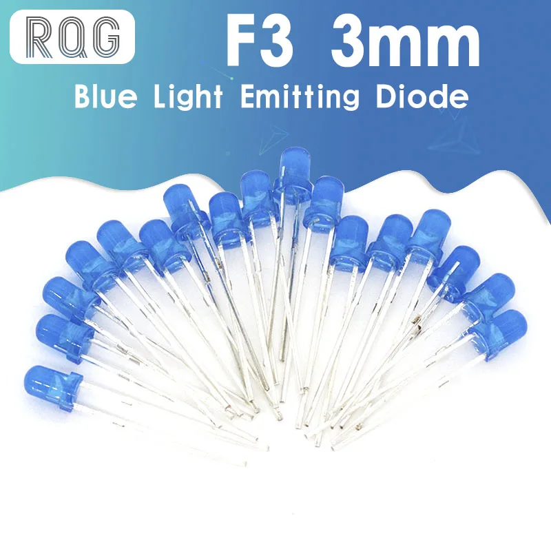 Синий F3 3 мм светодиодный синий светоизлучающий диод поворот 1000 шт. | Инструменты