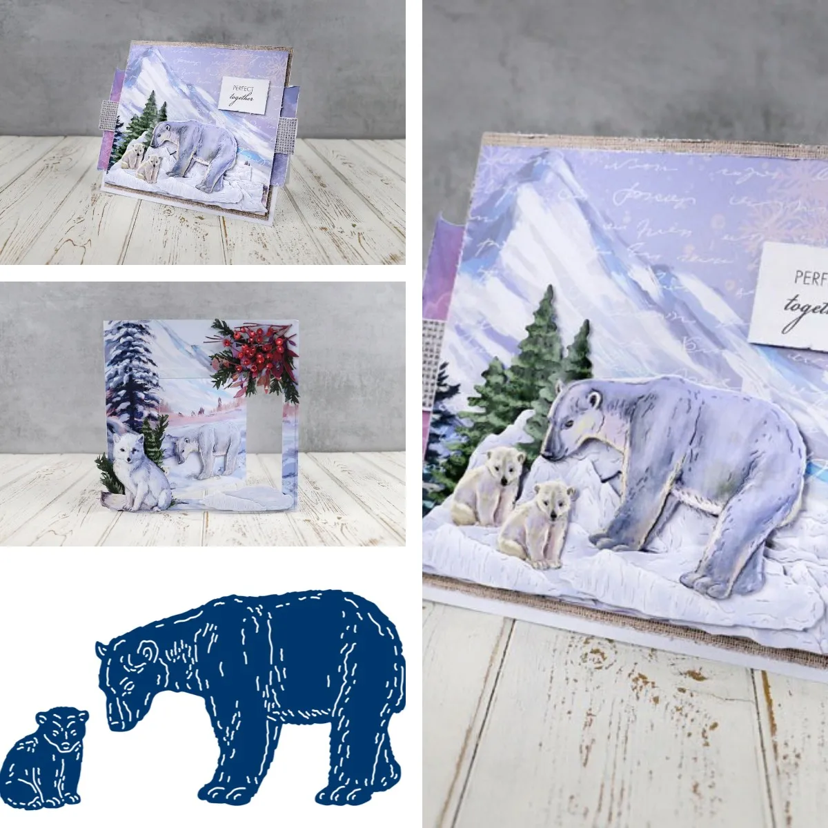 

New Arrival 2021 Polar Bears Cutting Dies Scrapbook Diary Decoration Stencil Embossing Template DIY Greeting Card Make Albums