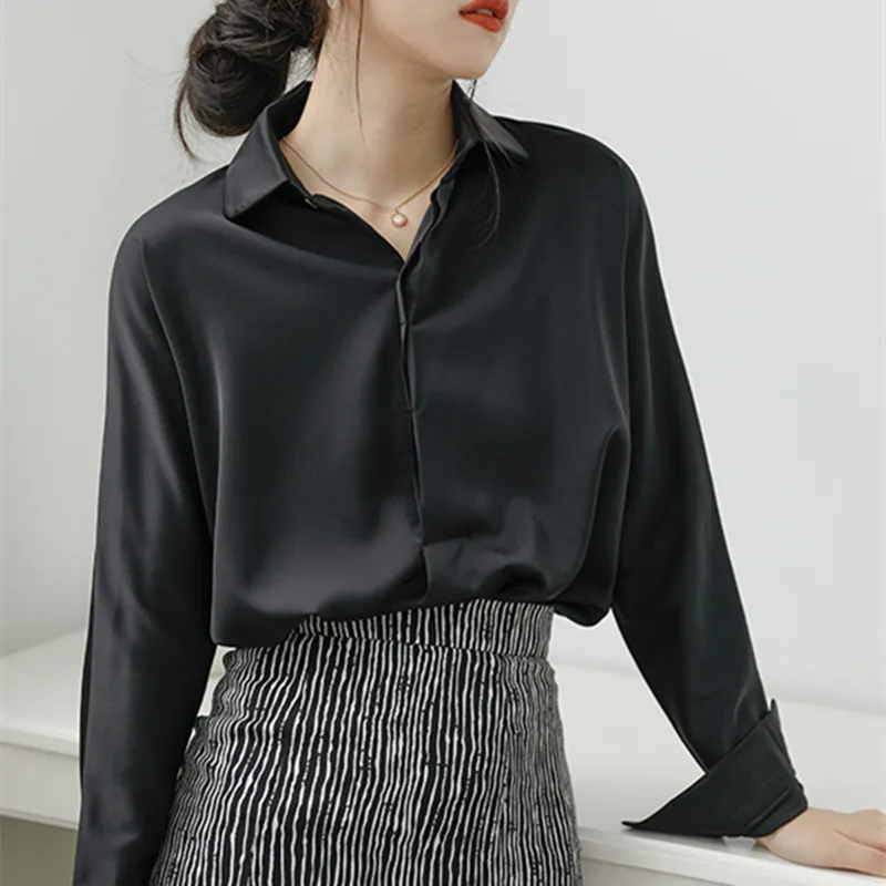 Изящная Обувь из органической кожи Атласная белая рубашка 2021 новые осенние