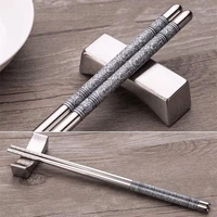 10 pairs chinese chopsticks food stick stainless steel wholesale portable kitchen tableware chop sticks set assorted home gift